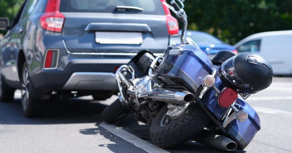 Motorcycle and car collision